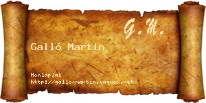 Galló Martin névjegykártya